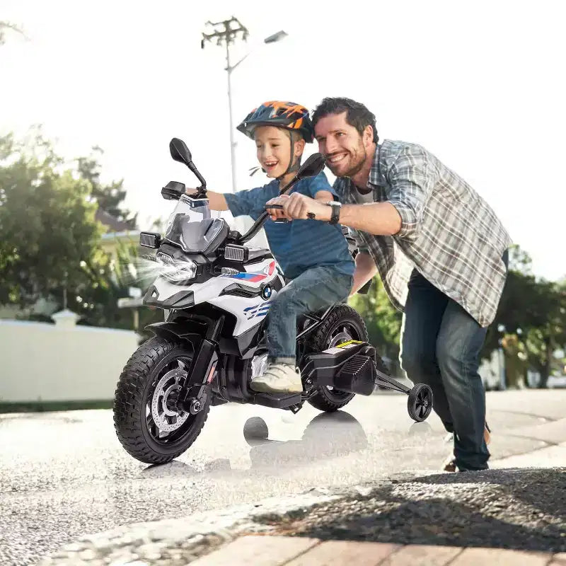 Moto à enfourcher 12V 7AH, moto BMW sous licence pour enfants, vitesse haute/basse, pneu EVA, phares LED, pour garçons et filles
