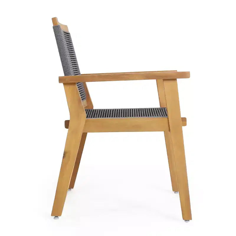 GDFStudio Specter Ensemble de Bistro 3 pièces d'extérieur en Bois d'Acacia et Corde