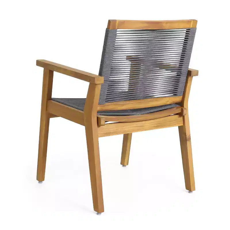 GDFStudio Specter Ensemble de Bistro 3 pièces d'extérieur en Bois d'Acacia et Corde