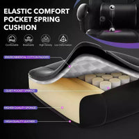Chaise de gamer pivotante à 360° et réglable en hauteur avec repose-pieds rétractable et support lombaire ergonomique, en cuir PU, avec appui-tête pour le bureau