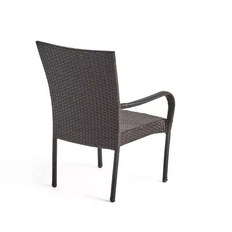 GDFStudio Nyanza Ensemble bistrot 3 pièces en osier d'extérieur avec trou pour parasol