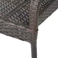 GDFStudio Nyanza Ensemble bistrot 3 pièces en osier d'extérieur avec trou pour parasol