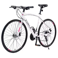 Vélo hybride NAYSAYE 24 vitesses, freins à disque, cadre en aluminium, pour hommes et femmes, pour le cyclisme urbain, blanc, 67.32*14.56*39.37