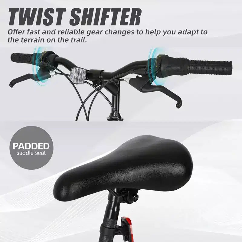 hykolity Vélo Tout Terrain VTT 26 pouces Vélo d'extérieur Cyclisme 18 Vitesses Vélos de Sport Piste Hors Route Suspension Intégrale pour Homme Adulte Unisexe Blanc