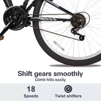 hykolity VTT 27,5 pouces Vélo Tout-Terrain 18 Vitesses Sport Pleine Suspension pour Hommes Adultes Unisexe Noir