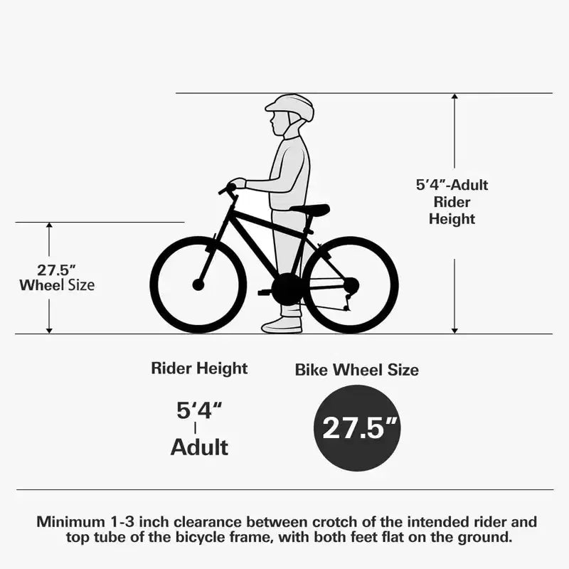 hykolity VTT 27,5 pouces Vélo Tout-Terrain 18 Vitesses Sport Pleine Suspension pour Hommes Adultes Unisexe Noir