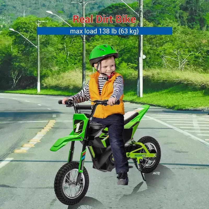 Moto électrique tout-terrain 24 V pour enfants Moteur 250 W Pneus gonflables Suspension métallique Vitesse max. 22 km/h Charge 63 kg pour les 6 ans et plus Jouet à piloter