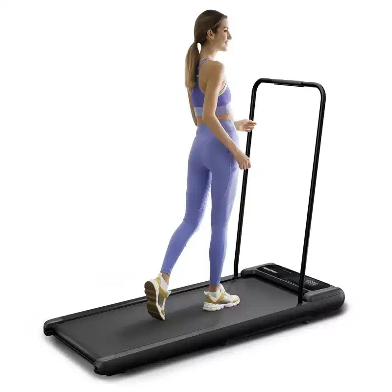 NAYSAYE Tapis roulant pliable portable sous le bureau, tapis de marche, accoudoirs amovibles, bande matelassée pour gym à domicile et bureau