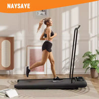NAYSAYE Tapis roulant pliable portable sous le bureau, tapis de marche, accoudoirs amovibles, bande matelassée pour gym à domicile et bureau