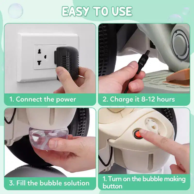 Moto électrique 6V pour enfants avec lumières LED et musique, pédale, marche avant/arrière, supporte jusqu'à 30 kg, pour les 3 ans et plus (solution à bulles non incluse)