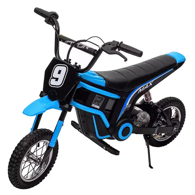 Mini-moto électrique tout-terrain 24V pour enfants, moteur 350W, 3 vitesses (8-23 km/h), suspension hydraulique, capacité de 61 kg pour les 8-12 ans, autonomie de 90 min