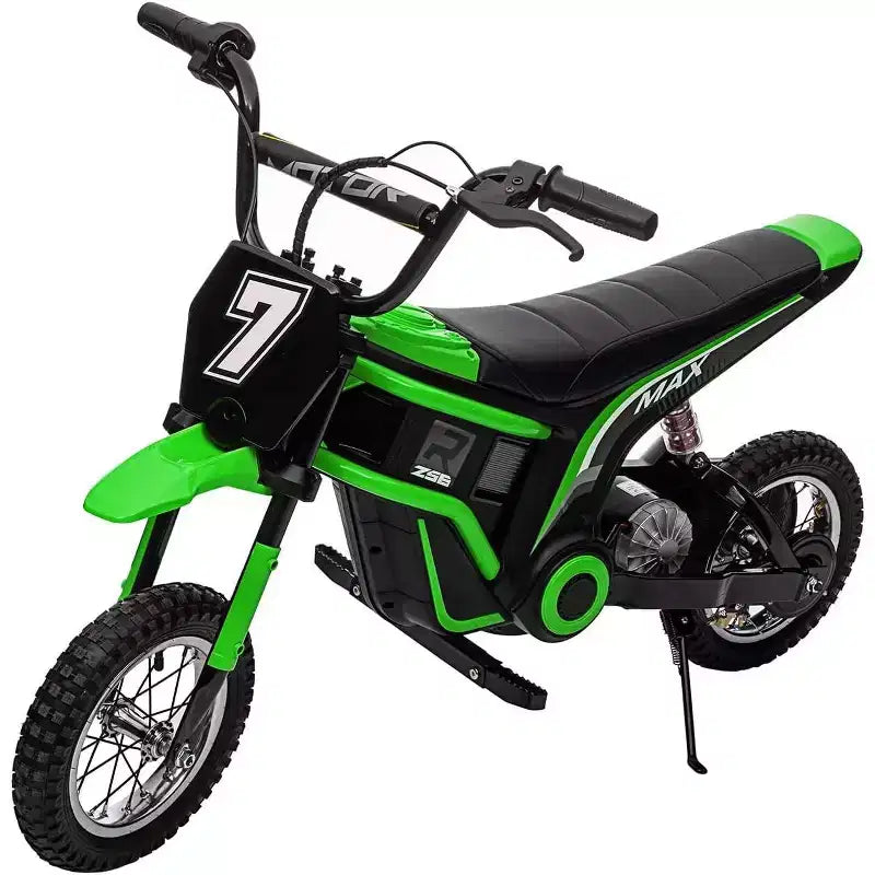 Mini-moto électrique tout-terrain 24V pour enfants, moteur 350W, 3 vitesses (8-23 km/h), suspension hydraulique, capacité de 61 kg pour les 8-12 ans, autonomie de 90 min