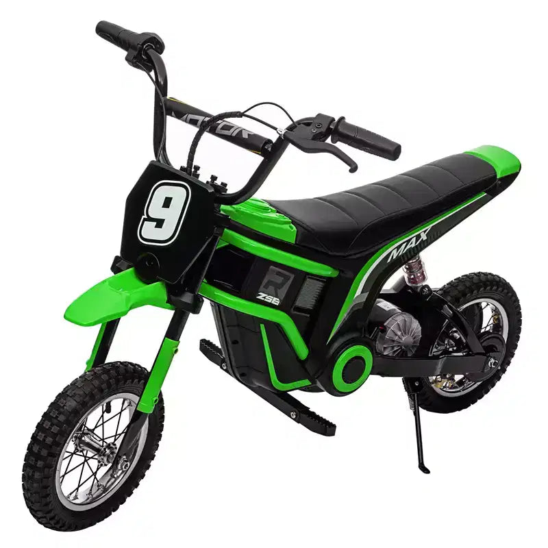 Mini-moto électrique tout-terrain 24V pour enfants, moteur 350W, 3 vitesses (8-23 km/h), suspension hydraulique, capacité de 61 kg pour les 8-12 ans, autonomie de 90 min