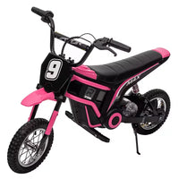Mini-moto électrique tout-terrain 24V pour enfants, moteur 350W, 3 vitesses (8-23 km/h), suspension hydraulique, capacité de 61 kg pour les 8-12 ans, autonomie de 90 min