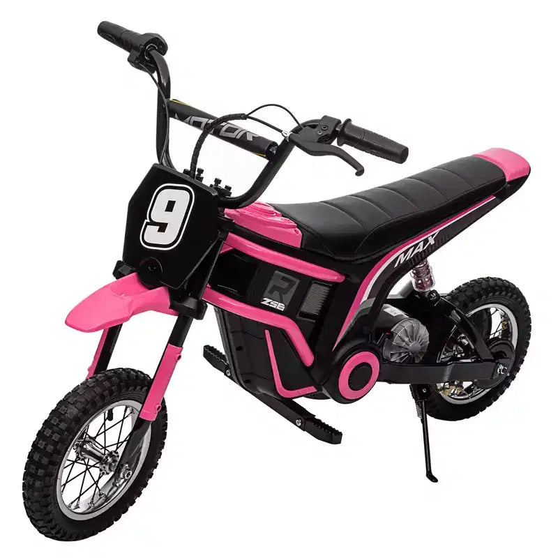 Mini-moto électrique tout-terrain 24V pour enfants, moteur 350W, 3 vitesses (8-23 km/h), suspension hydraulique, capacité de 61 kg pour les 8-12 ans, autonomie de 90 min