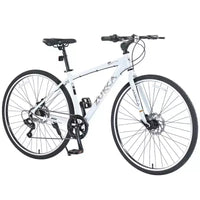 NAYSAYE Bicycle 7 Speed Hybrid Mountain Bike Aluminum Frame Double Disc Brake Bikes For Adults and Kids, 64.57*25.19*37.79