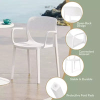 WestinTrends Playa Ensemble de table de bistrot ronde 3 pièces en métal et chaises de salle à manger empilables en résine pour patio