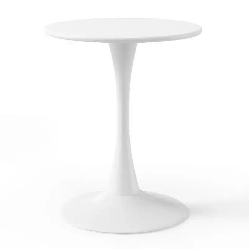 WestinTrends Playa Ensemble de table de bistrot ronde 3 pièces en métal et chaises de salle à manger empilables en résine pour patio