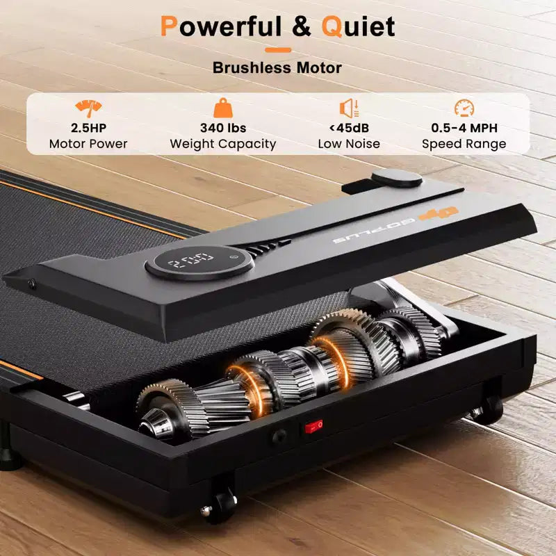 Tapis de course Costway 2,5 CV sous le bureau avec télécommande, écran LED et 12 programmes prédéfinis