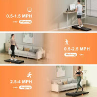 Tapis de course Costway 2,5 CV sous le bureau avec télécommande, écran LED et 12 programmes prédéfinis
