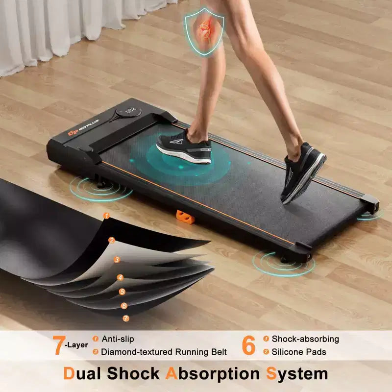 Tapis de course Costway 2,5 CV sous le bureau avec télécommande, écran LED et 12 programmes prédéfinis