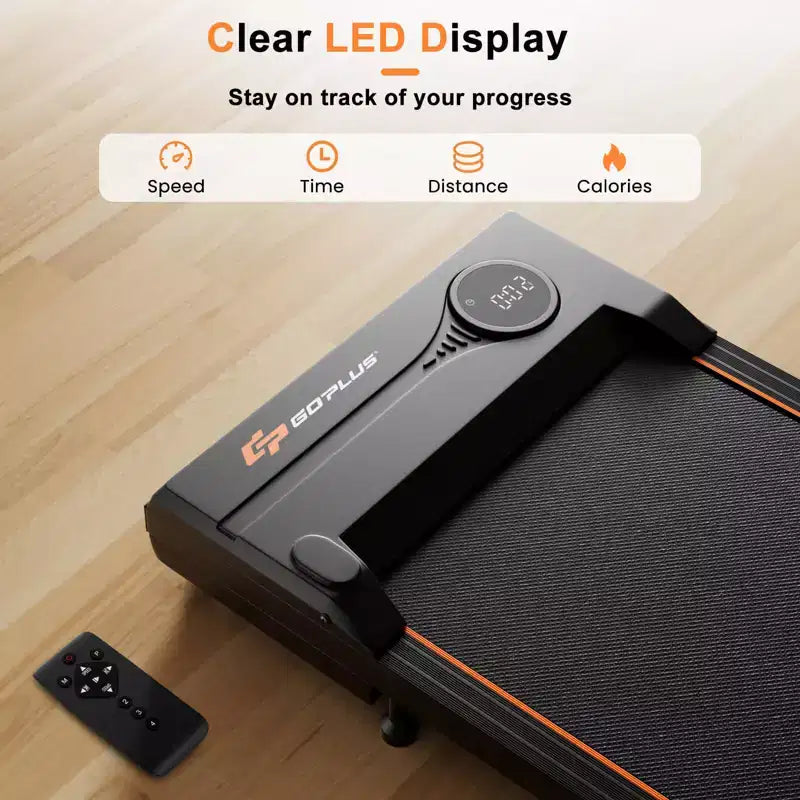 Tapis de course Costway 2,5 CV sous le bureau avec télécommande, écran LED et 12 programmes prédéfinis