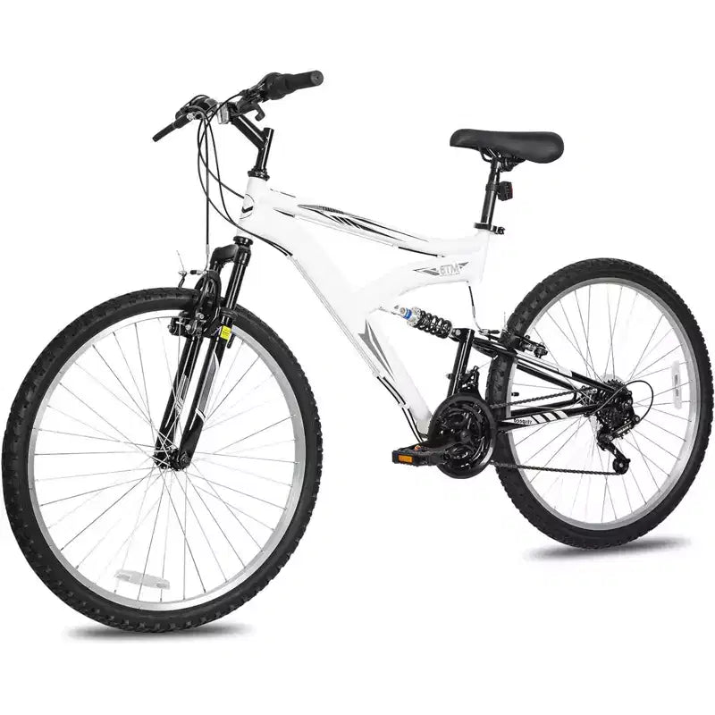 VTT Hykolity 26/27.5 pouces, hommes femmes, suspension intégrale en acier, 18 vitesses, selle réglable, freins à tirage linéaire, jantes en alliage