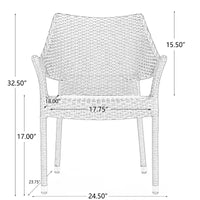GDFStudio Lurline Ensemble bistro 3 pièces d'extérieur en bois d'acacia et résine tressée