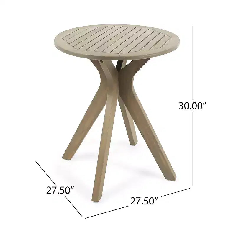 GDFStudio Lurline Ensemble bistro 3 pièces d'extérieur en bois d'acacia et résine tressée