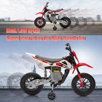 Moto électrique 12V pour enfants avec musique, suspension à ressort, poignée tournante, voiturette pour garçons et filles de 3 à 10 ans