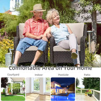 Ensemble bistrot GustoWave 3 pièces en osier pour l'extérieur, idéal pour le jardin, la véranda, la terrasse, le balcon, le patio