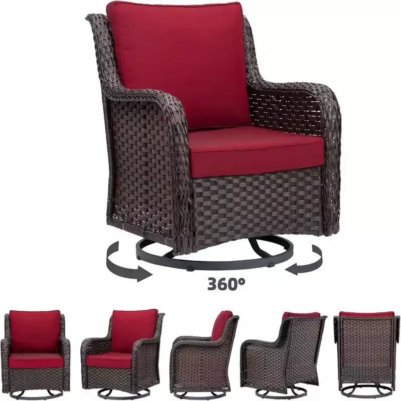 Ensemble bistrot GustoWave 3 pièces en osier pour l'extérieur, idéal pour le jardin, la véranda, la terrasse, le balcon, le patio