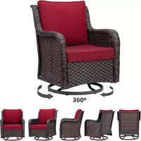 Ensemble bistrot GustoWave 3 pièces en osier pour l'extérieur, idéal pour le jardin, la véranda, la terrasse, le balcon, le patio