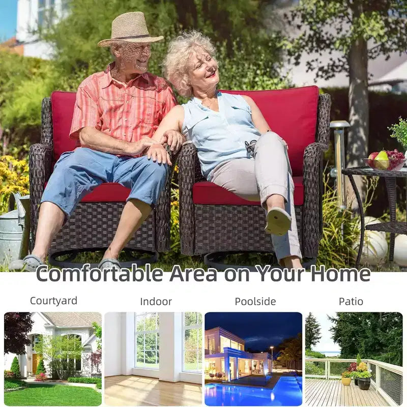 Ensemble bistrot GustoWave 3 pièces en osier pour l'extérieur, idéal pour le jardin, la véranda, la terrasse, le balcon, le patio