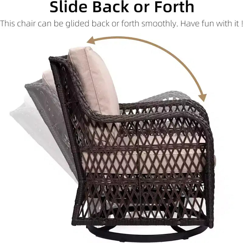 Ensemble bistrot GustoWave 3 pièces en osier pour l'extérieur, idéal pour le jardin, la véranda, la terrasse, le balcon, le patio