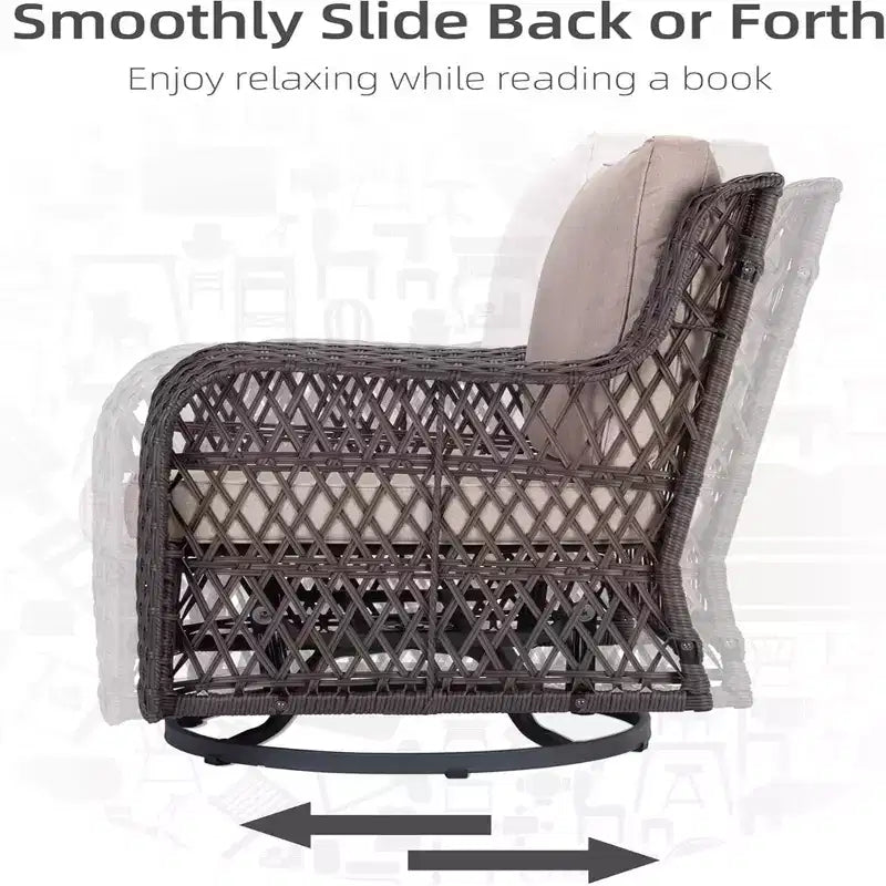 Ensemble bistrot GustoWave 3 pièces en osier pour l'extérieur, idéal pour le jardin, la véranda, la terrasse, le balcon, le patio