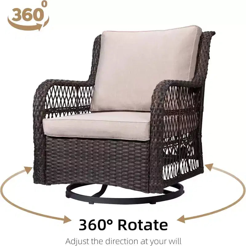Ensemble bistrot GustoWave 3 pièces en osier pour l'extérieur, idéal pour le jardin, la véranda, la terrasse, le balcon, le patio