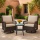 GustoWave 3-Piece Outdoor Wicker Patio Bistro Set for Backyard, Porch, Deck, Balcony, Garden