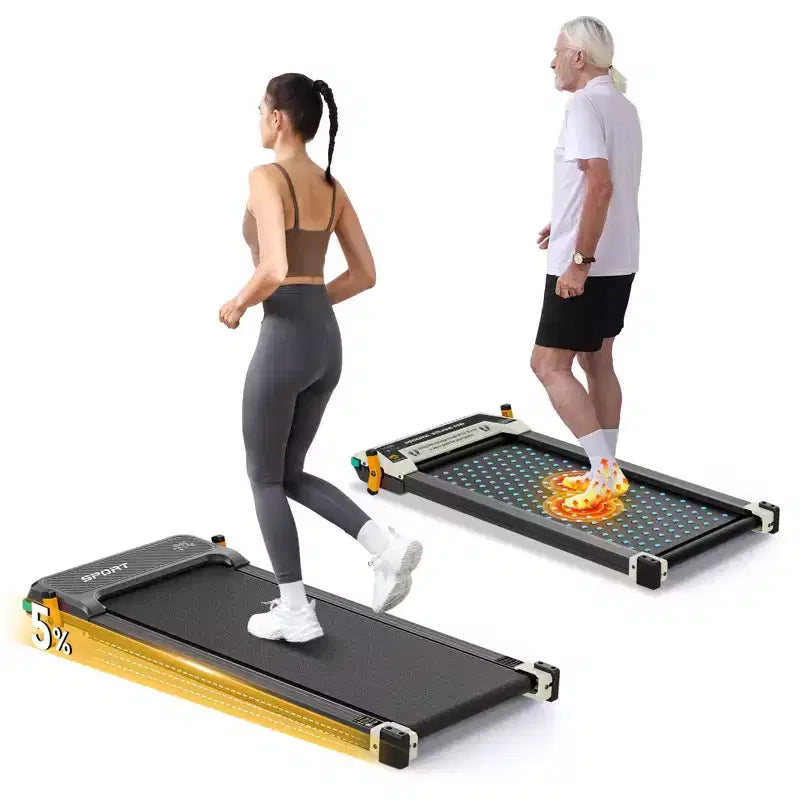 Akluer Tapis de marche avec inclinaison, tapis de course sous le bureau 2-en-1 et masseur de pieds shiatsu, tapis roulant portable silencieux 2.5HP pour la maison et le bureau avec écran LED