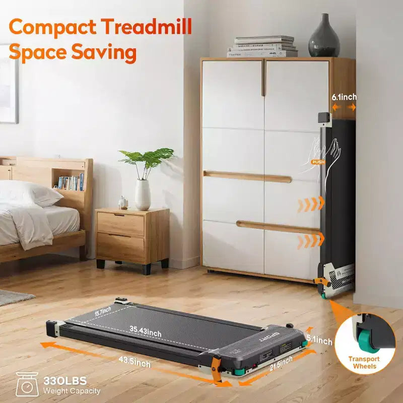 Akluer Tapis de marche avec inclinaison, tapis de course sous le bureau 2-en-1 et masseur de pieds shiatsu, tapis roulant portable silencieux 2.5HP pour la maison et le bureau avec écran LED