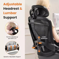Chaise de bureau Bestier avec support lombaire et appui-tête réglables, chaise d'ordinateur en maille confortable avec accoudoirs relevables souples, chaise de jeu à hauteur réglable