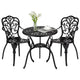 TROPOW 3 Piece Bistro Set, Outdoor Bistro Table and Chairs Set of 2, Rust-Resistant Cast Aluminum All Weather Patio Outdoor Bistro Set with Umbrella