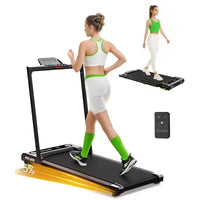 Tapis de course Akluer 2-en-1 avec inclinaison, tapis de course sous le bureau de 2,5 CV avec télécommande, tapis de course compact et pliable pour le bureau à domicile avec écran LED