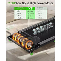 Tapis de course Akluer 2-en-1 avec inclinaison, tapis de course sous le bureau de 2,5 CV avec télécommande, tapis de course compact et pliable pour le bureau à domicile avec écran LED