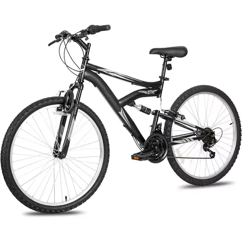Vélo VTT hykolity 26 pouces, vélo 18 vitesses pour hommes et femmes adultes, vélo de sport tout-terrain avec double suspension intégrale, noir
