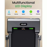 Tapis de marche pliable Akluer avec inclinaison automatique de 13 %, tapis roulant de bureau 2,5 CV avec guidon et télécommande, écran LED pour la course à pied à la maison ou au bureau