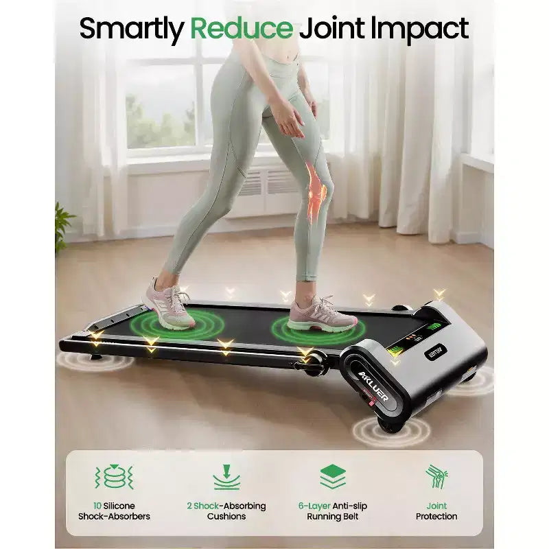 Tapis de marche pliable Akluer avec inclinaison automatique de 13 %, tapis roulant de bureau 2,5 CV avec guidon et télécommande, écran LED pour la course à pied à la maison ou au bureau