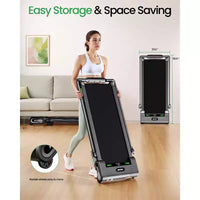 Tapis de marche pliable Akluer avec inclinaison automatique de 13 %, tapis roulant de bureau 2,5 CV avec guidon et télécommande, écran LED pour la course à pied à la maison ou au bureau