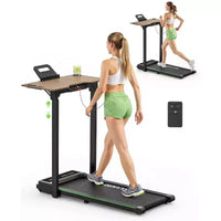 Tapis de course Akluer avec bureau réglable, tapis de course compact de 2,5 CV pour dessous de bureau avec télécommande, tapis de course pliable et silencieux pour bureau à domicile