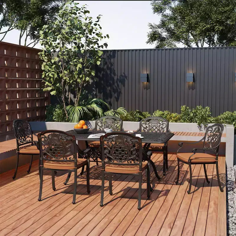 2 chaises de salle à manger de patio avec coussins, chaises d'extérieur en fonte d'aluminium tout temps, ensemble de 2 chaises de bistrot de patio pour jardin, terrasse, cour arrière
